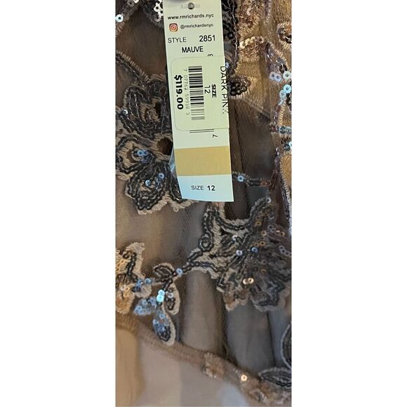 R & M Richards Women's Sequined Floral-Lace Poncho Dress - Picture 5 of 6